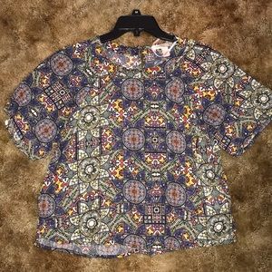 Patterned Flowy Forever 21 top